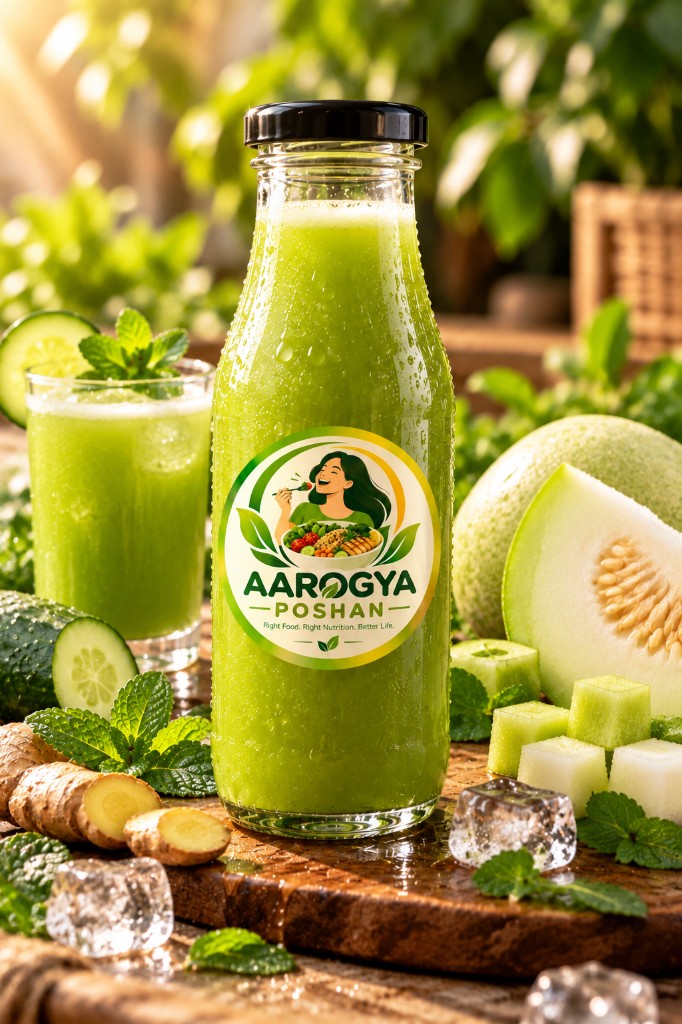 Bottle of Aarogya Poshan ash gourd juice