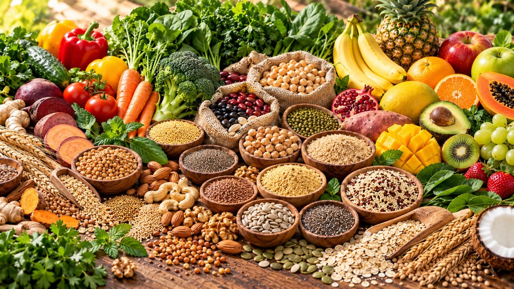 100% whole ingredients: fresh fruits, vegetables, grains, nuts and seeds